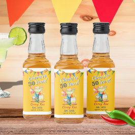 Anpassad 50-års födelsedags Tequila Margarita Fies Spritflaskor Etikett