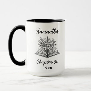 Anpassad 50-års födelsedagsnamn - Kapitel 50 Blomb Mugg