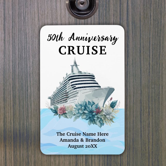 Anpassad 50-årsjubileumskryssningsdörr magnet (Custom 50th Anniversary Cruise Cabin Door Magnet
)
