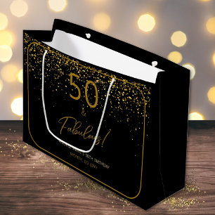 Anpassad 50 fantastisk födelsedag Guld Svart Glitt