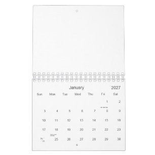 Anpassad 5,5" L x 7" B Endast siffror Kalender