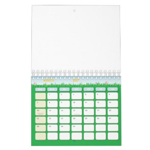 Anpassad 5,5" L x 7" B Färgrika Årstider Kalender