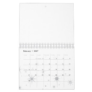 Anpassad 5,5" L x 7" B Moderna stjärnor Kalender