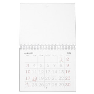Anpassad 5,5" L x 7" B Stora Nummer Kalender