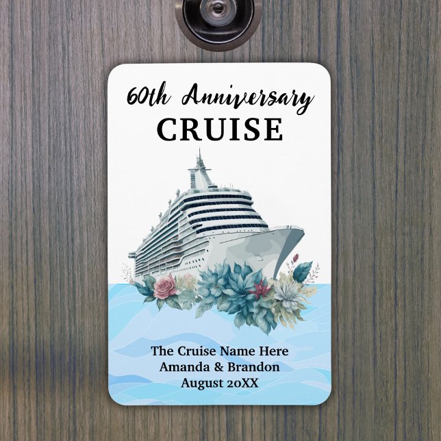 Anpassad 60-årsjubileumskryssningsdörr magnet (Custom 60th Anniversary Cruise Cabin Door Magnet
)