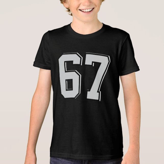 Anpassad 67 Tröja Söt Nummer Design T-shirt (Framsida)
