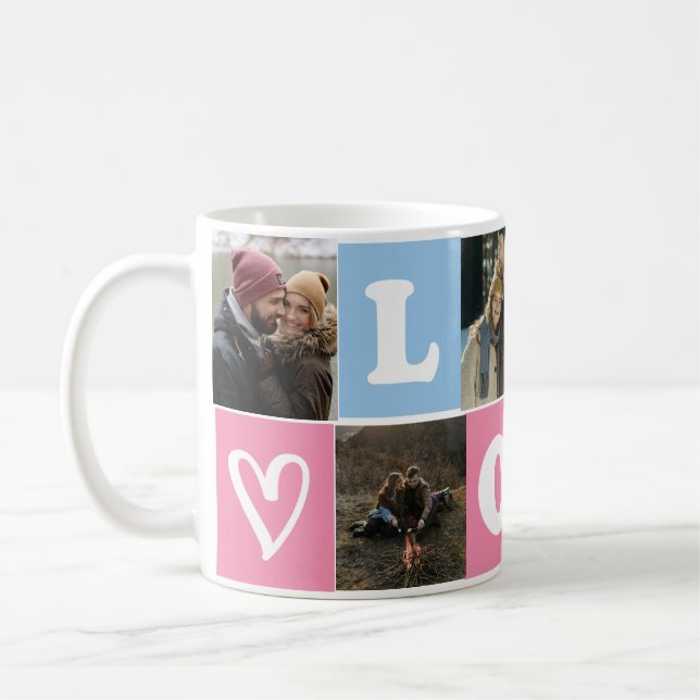 Anpassad 6-bildskollage-mugg Personlig minnessaker Kaffemugg (Vänster)