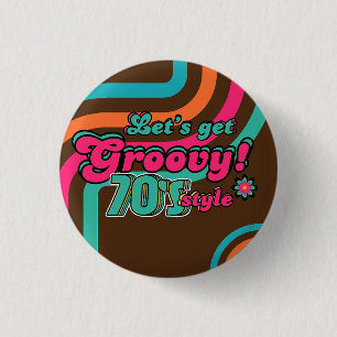 Anpassad 70-tals Retro Disco Födelsedags Boogie Gr Knapp