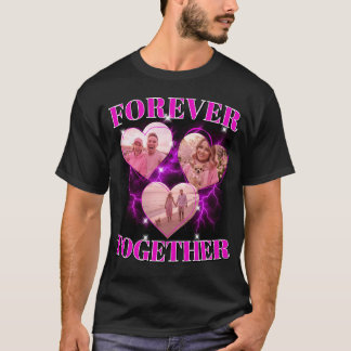Anpassad 80-tals 90-tals Rosa Hjärtan Retro Bootle T Shirt
