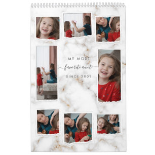 Anpassad 8 Åtta Foto Collage Modern Elegant Familj Kalender