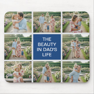Anpassad 8-bilds fotocollage - Personlig fadergåva Musmatta