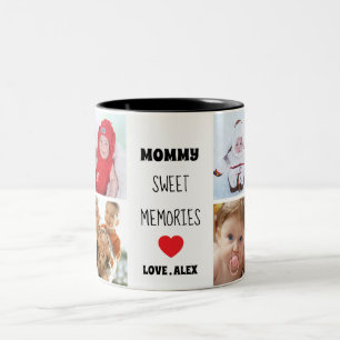 Anpassad 8Foto Söta Minnen Present Till Mamma Två-Tonad Mugg
