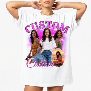 Anpassad 90-tals Bootleg Rap Fotokollage, 90-tals T Shirt