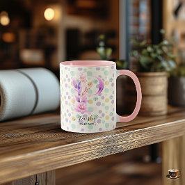 Anpassad Abstrakt Boho Chic Monogram Kopp - P