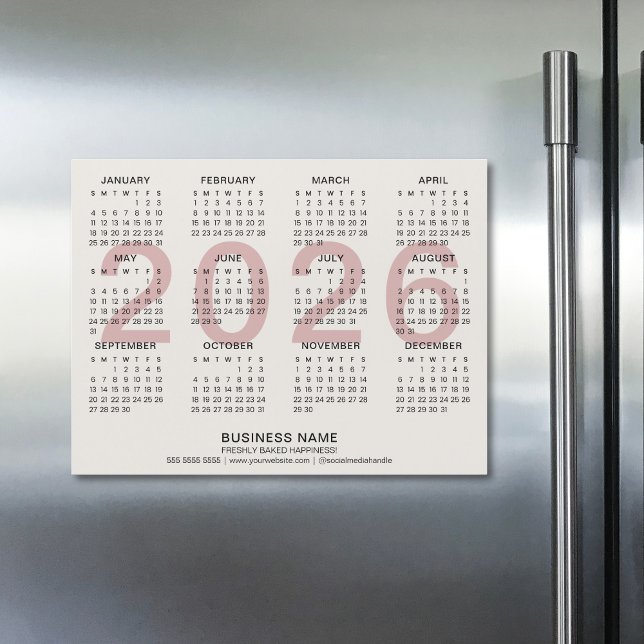 Anpassad affärskalender 2026 Magnetisk (Custom Business 2026 Magnetic Calendar)