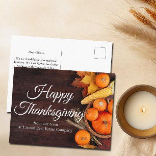 Anpassad affärsmässig Glad Thanksgiving pumpa Helg Vykort