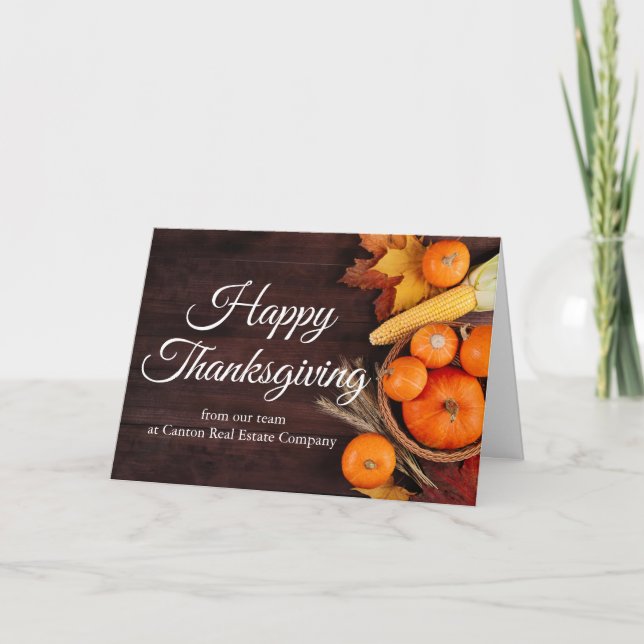 Anpassad affärstillbehör Lycklig Thanksgiving-pump Helgkort (Framsida)