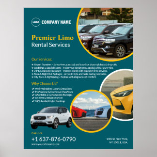 Anpassad affisch för biluthyrningstjänster