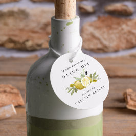 Anpassad akvarell Citrus Citron Olivolja Flaska Gåvor Etiketter