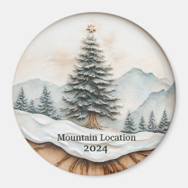 Anpassad akvarell Rustik Berg Magnet