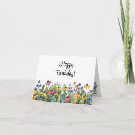Anpassad, akvarell Vilda blommor Glad födelsedag Kort