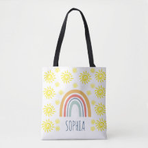 Anpassad akvarell Whimsical Boho regnbåge och sol