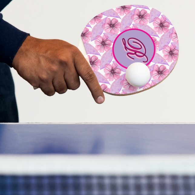 Anpassad akvarellblommig mönster Affisch Pingisracket (Insitu)