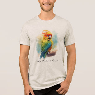 Anpassad akvarellfågelhusdjur Porträtt T-Shirt
