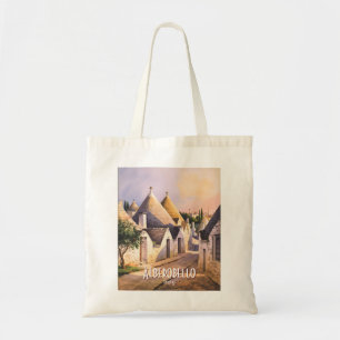 Anpassad Alberobello Trulli Hus Italien Akvarell Tygkasse