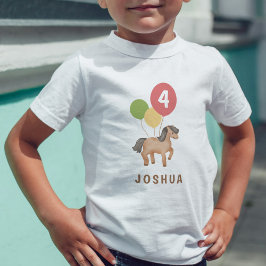 Anpassad Ålder Födelsedags Färgglada Ballonger Häs T Shirt