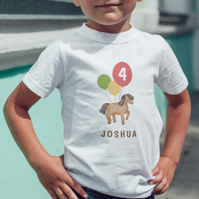 Anpassad Ålder Födelsedags Färgglada Ballonger Häs T Shirt (Skapare uppladdad)