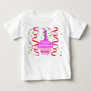 Anpassad Ålder och Namn Glad Födelsedag Cupcake T Shirt