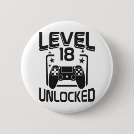 Anpassad Åldersnivå 18 Upplåst Födelsedagsgamer  Knapp