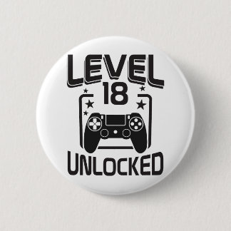 Anpassad Åldersnivå 18 Upplåst Födelsedagsgamer Knapp