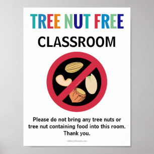 Anpassad Allergy School i det fria klassrummet trä Poster