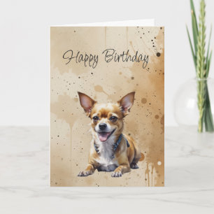 Anpassad Allmän Födelsedag Söt Chihuahua Hund Kort