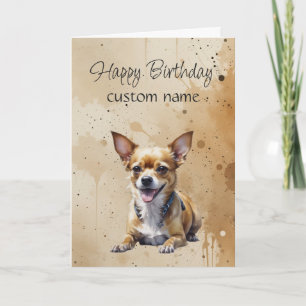 Anpassad Allmän Födelsedag Söt Chihuahua Hund Kort