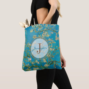 Anpassad Almond Blommar Träd Van Gogh Monogram Tygkasse