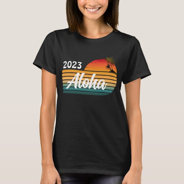 ANPASSAD ALOHA VINTAGE SOMMAR T SHIRT (Framsida)