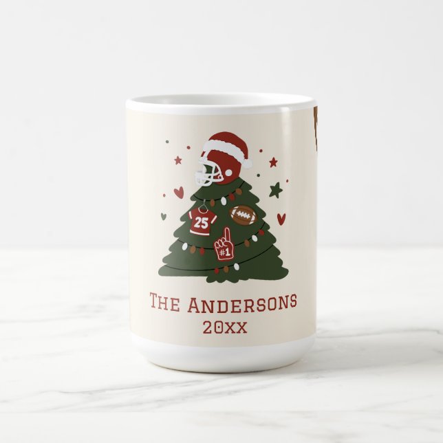 Anpassad amerikansk fotboll jul kaffemugg (Center)