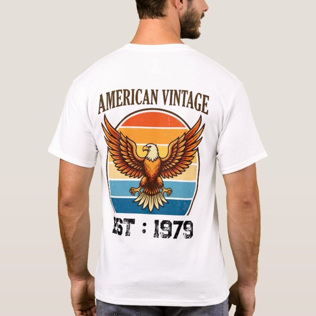 Anpassad amerikansk Vintage Eagle T-shirt (Baksida)