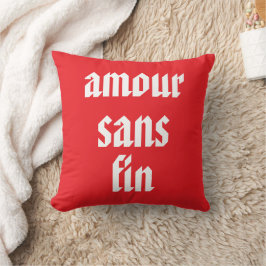 Anpassad Amour Sans Fin (Evig kärlek) Fransk Citat Kudde