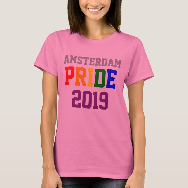 Anpassad Amsterdam Pride 2019 T Shirt (Framsida)