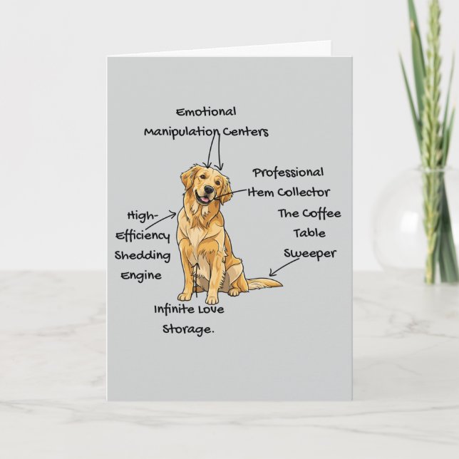 Anpassad anatomi för en Golden Retriever Kort (Framsida)