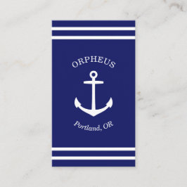 Anpassad ankar emblem sjöfart (blå) visitkort