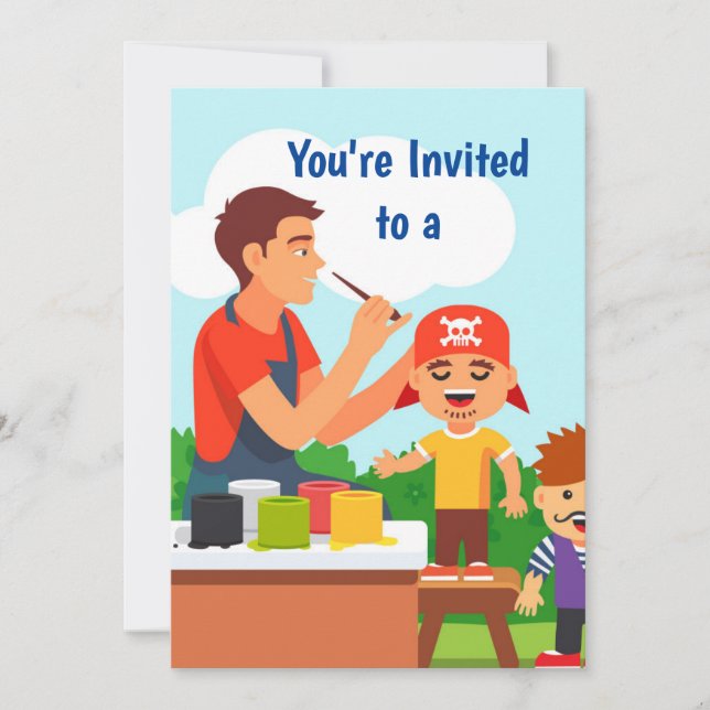 Anpassad Ansikte-målning/Födelsedagsfest Inbjudningar (Framsida)