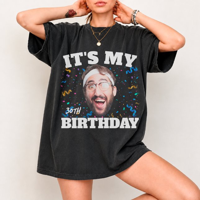 Anpassad ansiktsfödelsedagsbild är Min Födelsedag  T Shirt (Skapare uppladdad)