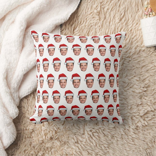 Anpassad ansiktsfoto Santa hatt jul Kudde (Filt)