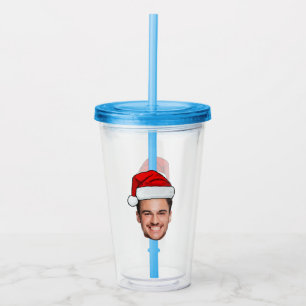 Anpassad ansiktsfoto Santa hatt jul Take Away Mugg