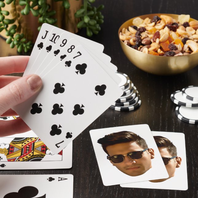Anpassad ansiktsutskärning Senterparty Födelsedag Casinokort (På plats)